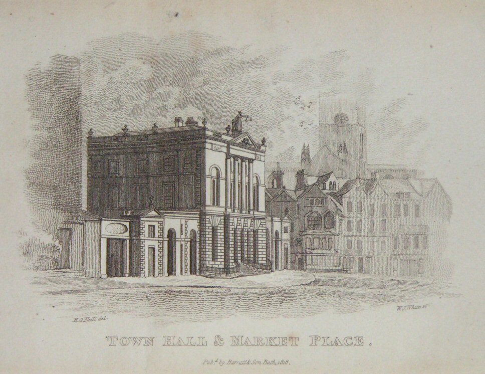 Print - Town Hall & Market Place - White